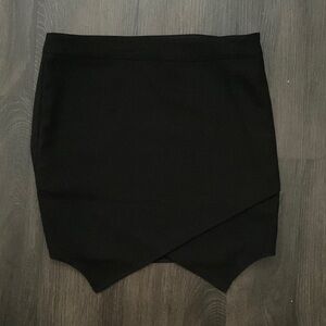Black Asymmetric Mini Skirt - Women's Skirt